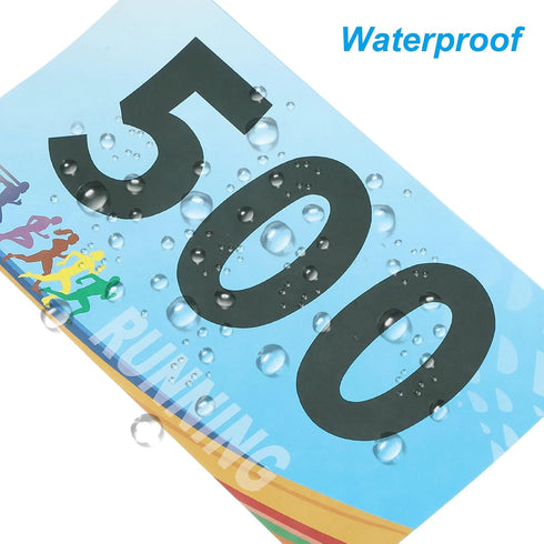401-500 Pack Durable Multicolor Running Bib Numbers for Marathons