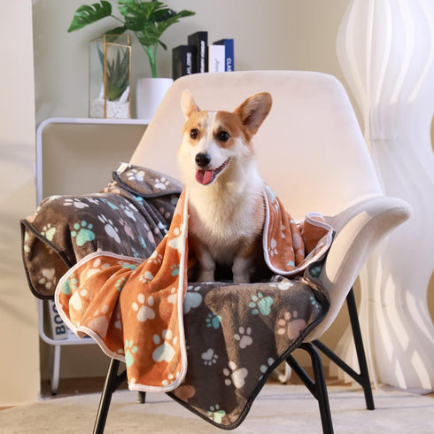 1 Pack 6 Blankets Dog Cat Soft Fluffy Fleece Pet Blanket, Warm Cute Print Design, Large 41"x31"
