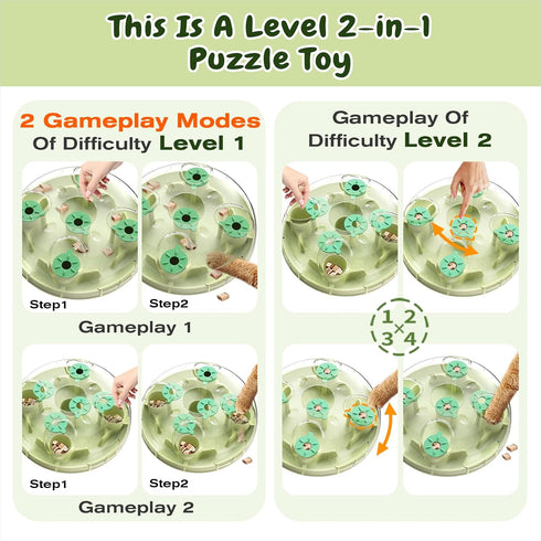 2 KADTC Cat Puzzle Toy, Large Size, Ways to Play, Treat Puzzle & Foraging Balls for Indoor Cats, Kitten Enrichment Toy