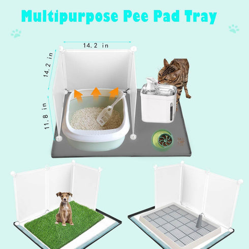 Dog Litter Box with High Walls, Indoor Potty for Small and Medium Dogs, No Spill Holder Tray for Easy Cleaning