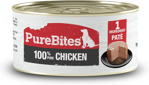 PureBites Chicken Pates for Dogs - Only 1 Ingredient, Case of 12