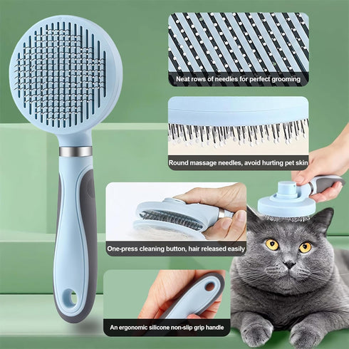 4-in-1 Trimmer Set Cat Grooming Kit, Cat Grooming Tools with Cats Brush, Flea Comb, Nail Clipper & - Deshedding