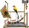 kathson Parrot Playstand Bird Playground Conures Play Stand Wood Perch Gym Playpen
