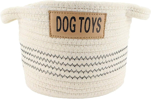 Midlee Small Dog Toy Rope Cotton Basket