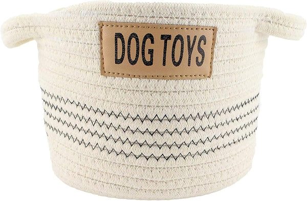 Midlee Small Dog Toy Rope Cotton Basket