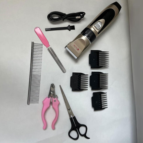 Dr. Swag Fit Professional Cordless Pet Grooming Kit, USB Rechargeable Low Noise Clipper with Detachable Blade