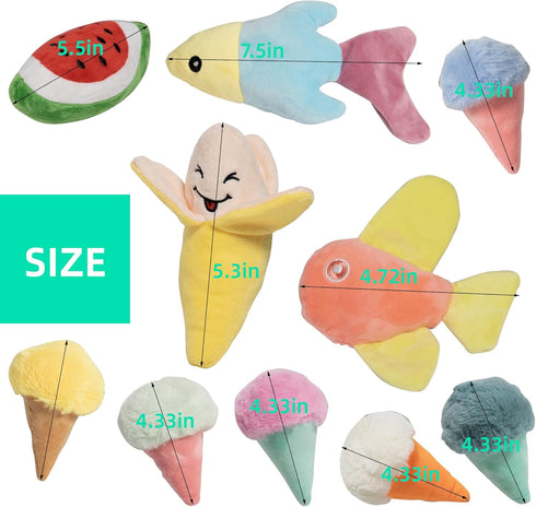 19 Pack Set Puppy Squeaky Dog Toys Plush Puppies,Cute Chew Pets Dog Toy with Squeakers for Small Dogs Playtime