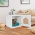 ZENY White Cat House & Litter Box Enclosure with Ventilation