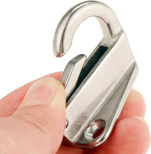 Stainless Steel 316 Spring Snap Attach Rope Hook, Marine Fender Hook, Clothes Boat Hardware Accessories (4 Pack)
