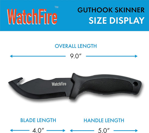 WatchFire Guthook Skinning Knife, Black