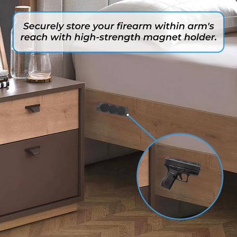 LORESO Tactical Pistol Magnetic Mount - Rubber Coated Holder for Handguns