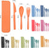 Reusable Travel Utensils Set with Case, 12 Sets Wheat Straw Portable Cutlery for Kids, Adults, Eco-Friendly