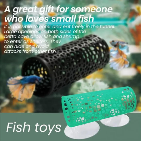 Bingche 8pcs Hammock Betta Fish Tunnel Hollow Hideout Cave Resting Tube Tank Aquarium Decor for Small Shrimp