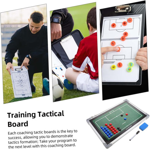 Football Dry Erase Coaching Board Aluminum Alloy Tactical Soccer Training Clipboard with Marker Pen for Coaches Sports