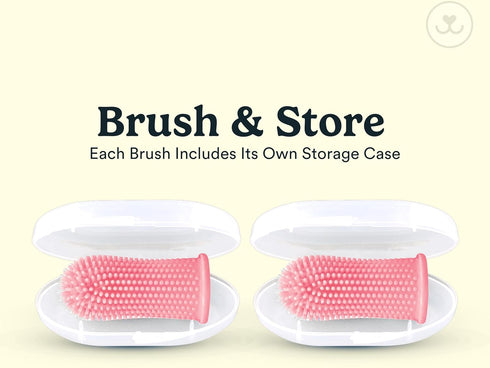360 2-Pack Jasper Dog Toothbrush, Degree Pet Tooth Brushing Kit, Cat Toothbrush, Canine Dental Care & Teeth Cleaning