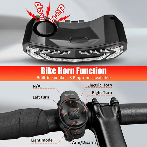 WSDCAM Bike Cargo Rack Tail Light with Turn Signals, USB C Rechargeable Bicycle Safety Light