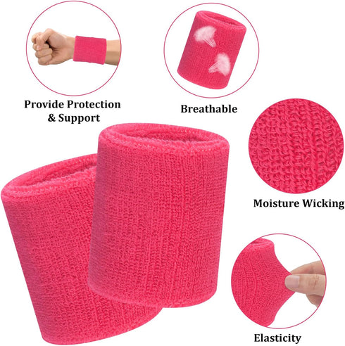 5 Set,Sports 80s ONUPGO Pieces Sweatbands Striped Socks Headband Wristbands High Tube Socks