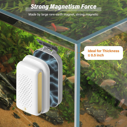 0.1 0.7 Inch fishkeeper Magnetic Aquarium Fish Tank Glass Cleaner - Exquisite & Super Strong Magnetism, Double Side