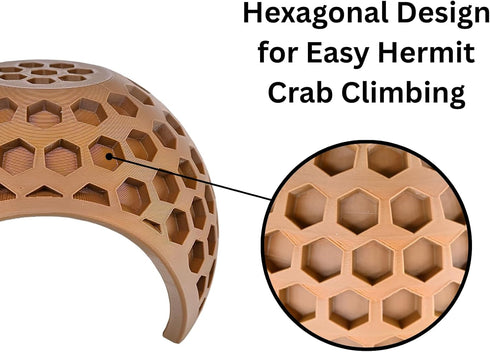 Lucky Critter Hermit Crab Climbing Coconut Hideout Hut | Hermit Crab Climb Tank Decor Cave | Hideaway Habitat Hide
