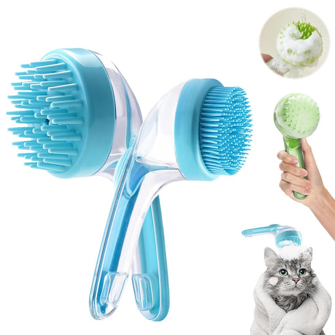 Pet Bath Brush with Shampoo Dispenser, Dog Bath Brush and Grooming Massage