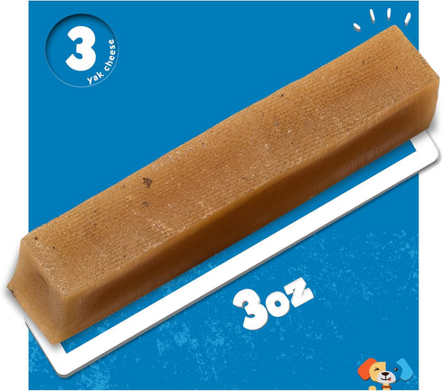 Jack&Pup Yak Cheese Himalayan Dog Chews | Hard Yak Cheese Stick for Large Aggressive Chewers | 9oz, 3 Pack