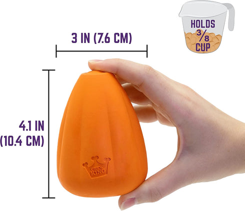 Chew King Premium Treat Dog Toy, Durable Natural Rubber, Bacon Flavored, Large, Orange