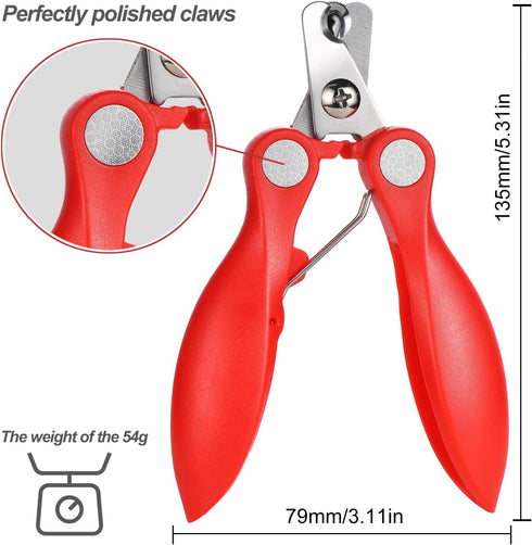 2 Pack Professional Dog Nail Trimmer, Safety Guard Clipper for Dogs, Sharp Trimmer with Nail File for Claw Care