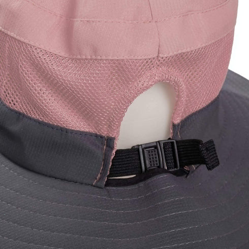 Rosoz Ponytail Sun Bucket Hats for Women - UV Protection Foldable Mesh Wide Brim for Hiking & Fishing