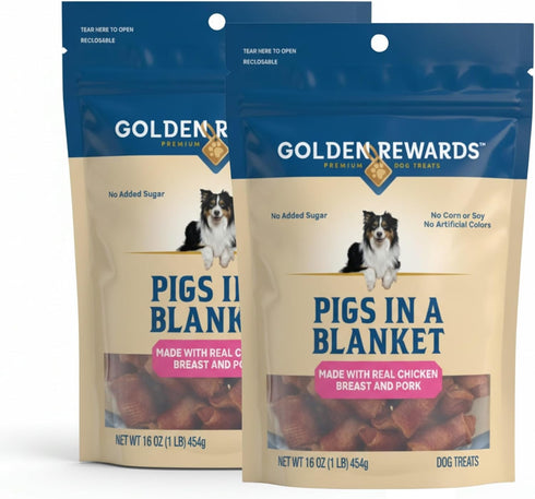 Generic Pigs in a Blanket Chicken and Pork Sausage Dog Treats 16 oz,