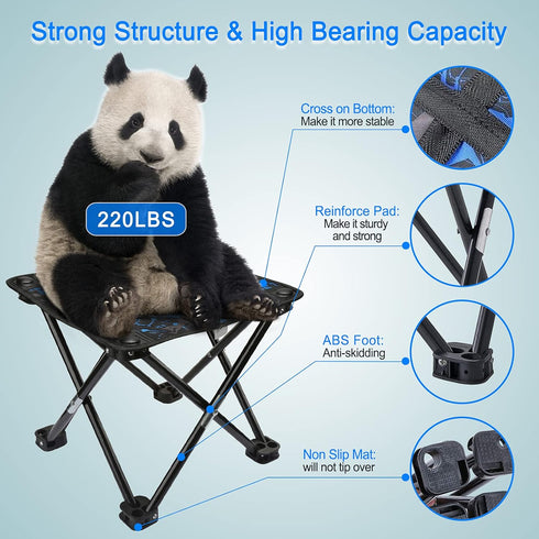AILLOVCOL Folding Camping Stool Portable Chair Mini Foldable Stool for Adults Fishing Hiking Gardening and Beach