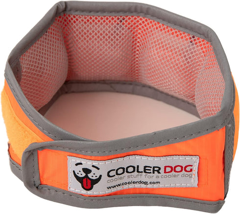 Hi-Vis Dog Cooling Collar, Orange Reflective Re-Freezable Ice Collar for Small Dogs