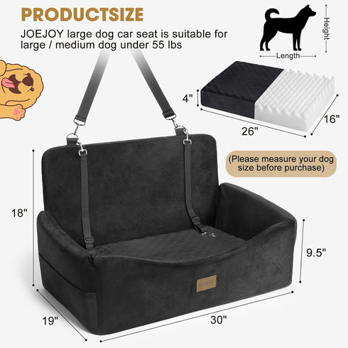 55 lbs, 2 2 JOEJOY Dog Car Seat for Large Medium Sized Dogs Under Dog Booster Seat for Small Dogs with Detachable
