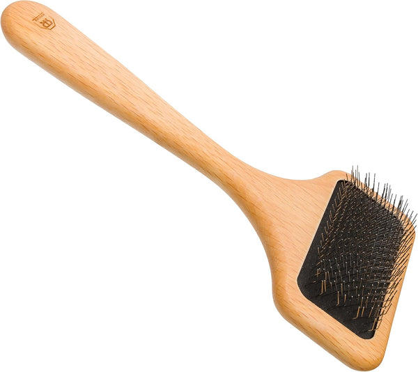 Redecker Fur Brush | Sheepskin and Fur Wire Slicker Brush | Daily Grooming for Rugs, Garments, Dogs, and Cats | Made in
