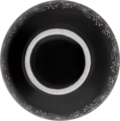 Karma Boho Ring Bowl, Black and White Decorative Ceramic Trinket Tray, Jewelry Dish for Rings