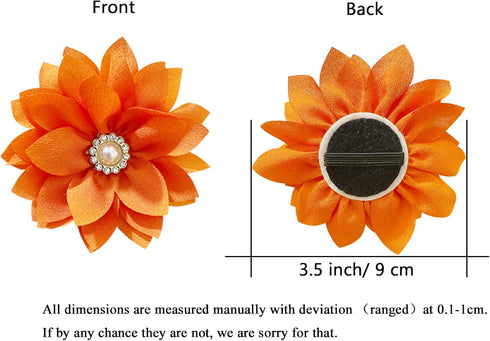 20 Pcs Dog Collar Flowers with Pearl, Multi-Color Bow Ties for Cat Dog Puppy Collar Grooming Accessories (Medium)