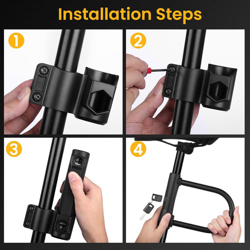NDakter Heavy Duty Motorcycle U Lock with 4FT Chain, 15mm Shackle, Anti Theft Electric Bicycle Lock, 3 Keys