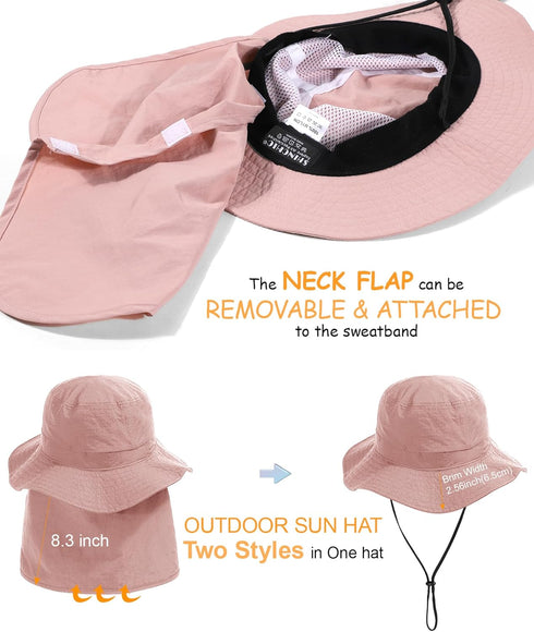 Waterproof Sun Hat for Women, Men's Packable Rain Hat, UPF50+ Bucket Safari Fishing Hat