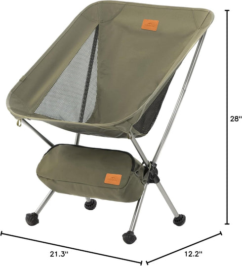 YL08 2.38 LBS Backpacking Naturehike Ultralight Camping Chair, Portable Chair with Anti-Sinking Feet, Lightweight