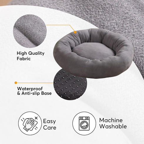 KASENTEX Dog Bed, Round Dog Beds for Medium/Large Dogs, Anti Slip and Machine Washable, Pink 27x27 Inches