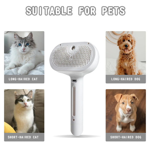 Spray Cat Brush for Shedding, Water Brush for Cats and Dogs, Pet Hair Removal Comb with Water Tank