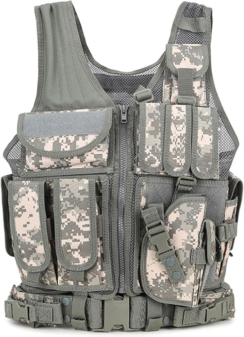 YAKEDA Adjustable Fit Tactical Outdoor CS Game Vest for Adults