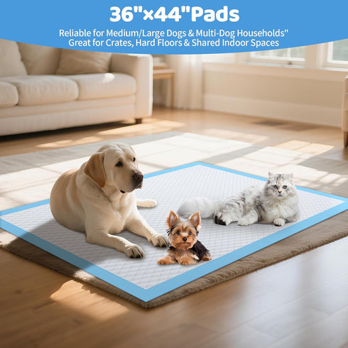 100G 36in 44in 100% 48H Gimars Thicker Large x Puppy Pads Dog Pee Pads with Reinforced Edges for Medium & Large Breeds