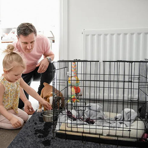 30x47 Inch Dog Crate Mat, Non-Slip Waterproof Dog Playpen Mat, Washable Kennel Mat, Absorbent Under Pet Cage Mat