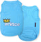 Parisian Pet Dog T-Shirt - Embroidered 'Prince' - Blue XL, 100% Cotton, Sleeveless Vest for Large Dogs