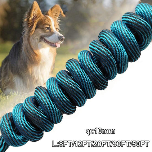 BTINESFUL Tie-Out Check Cord Long Rope Dog Leash, 8ft 12ft 20ft 30ft 50ft for Large Medium Small Dogs