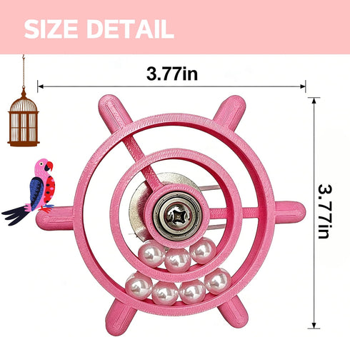 Generic Parrot-Toys Interactive Spinner Bird-Toys for Parakeet-Cockatiel Budgie Bird Cage Accessories Relieves Boredom