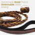 Blazing Paws Vibrania Super Soft Braided Leather Dog Leash, Heavy Duty with Side Ring, 6 Ft L x 3/4" W, Brown Mix