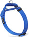 Hyhug Adjustable Solid Nylon Martingale Dog Collar, Anti Escape, Small, Bright Blue