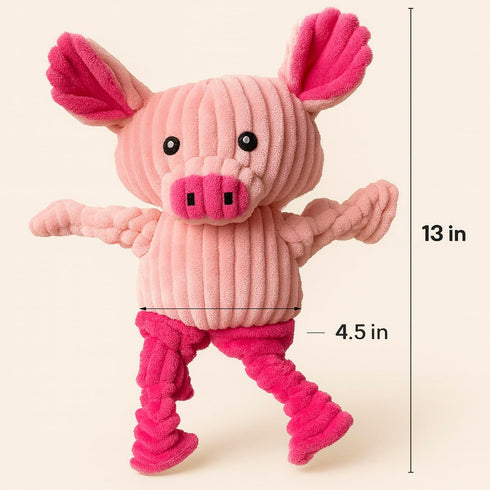(5 Pack Jalousie Plush Toys Assortment Value Bundle Puppy Pet Mutt Squeak Toy for Medium Large Dogs Knotted)