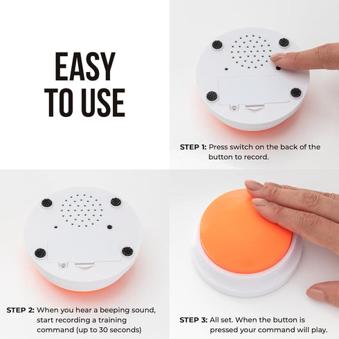 Talking Buttons for Dogs, Dog Training Push Buttons with 6 Speaking Buttons and 24 Command Stickers